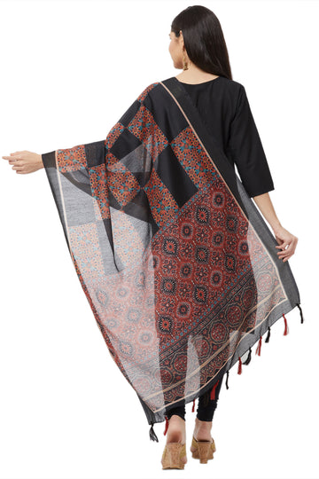 Stylish Ethnic Print All Occasion Chanderi Silk Dupatta